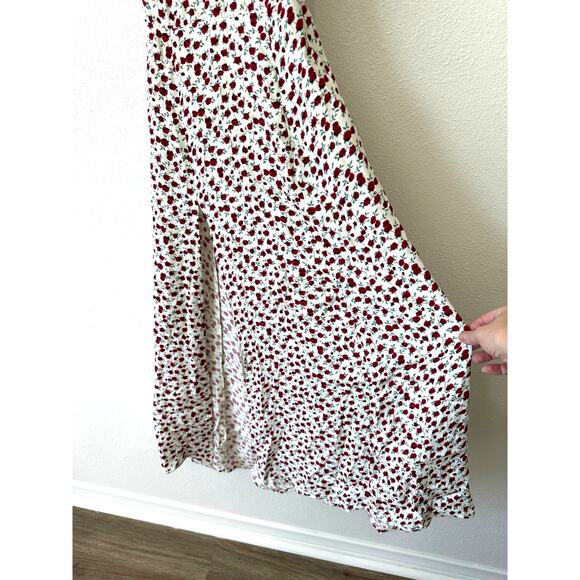 Reformation Ivory Floral Print Round Neck Cap Sleeve Open Back Maxi Dress 0 - Picture 7 of 16